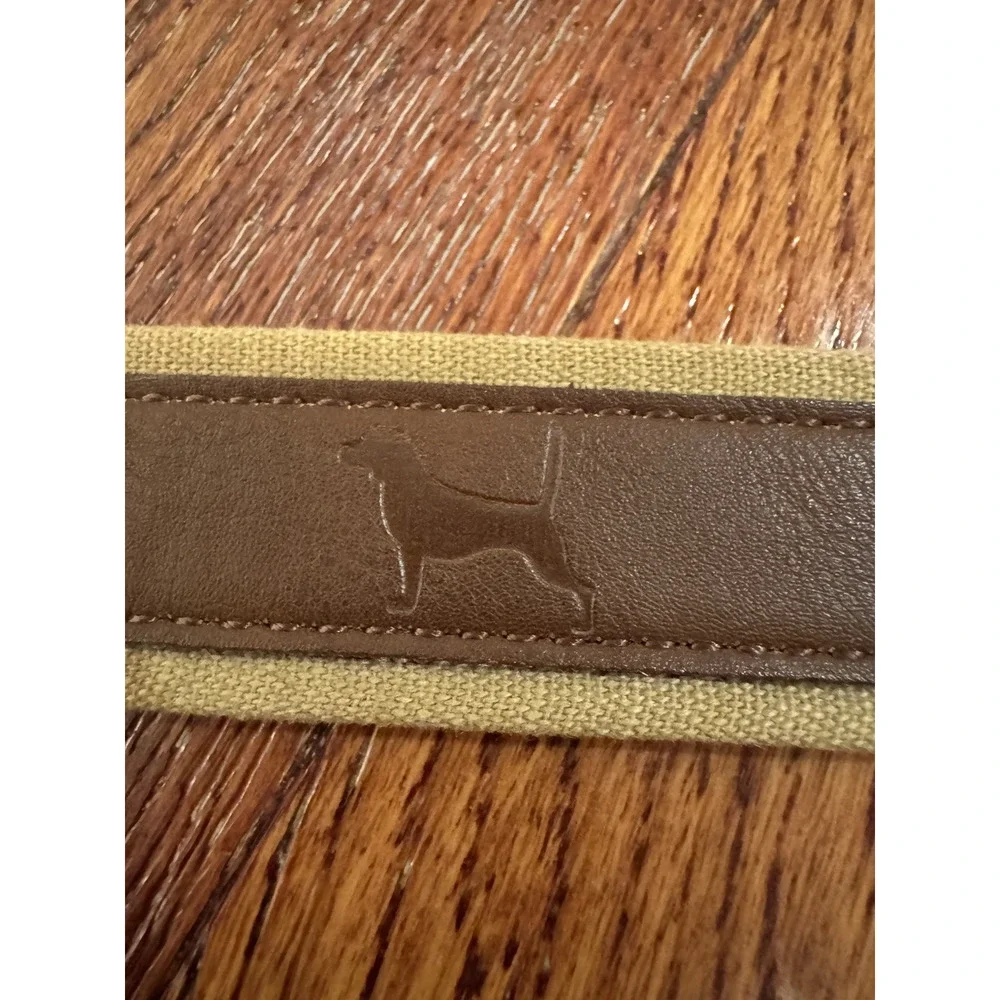 Belt Boys Large 30-32 Men's Small Khaki Brown Silver Tone Buckle Dogs Stamped